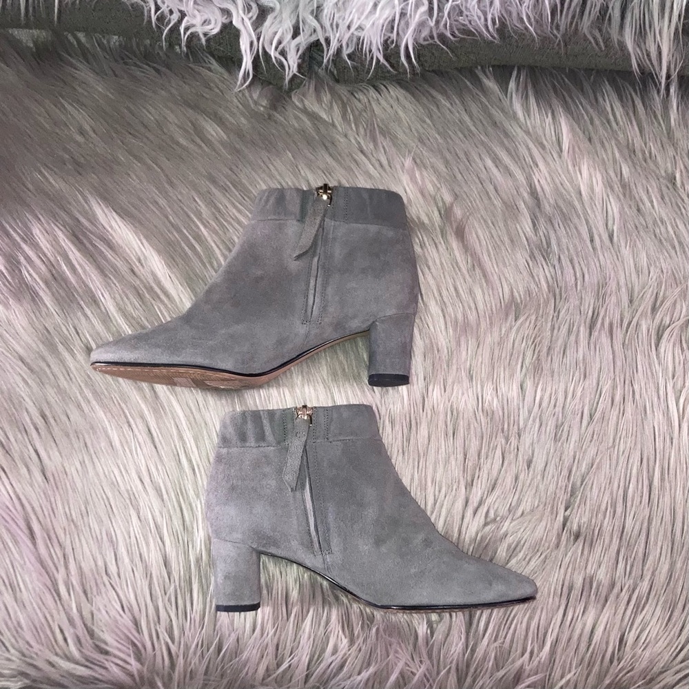 Clarks grey suede booties 6.5